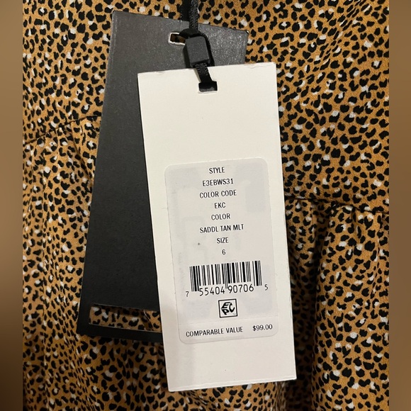 DKNY Long-Sleeve Printed Puff-Sleeve Dress - Picture 4 of 8